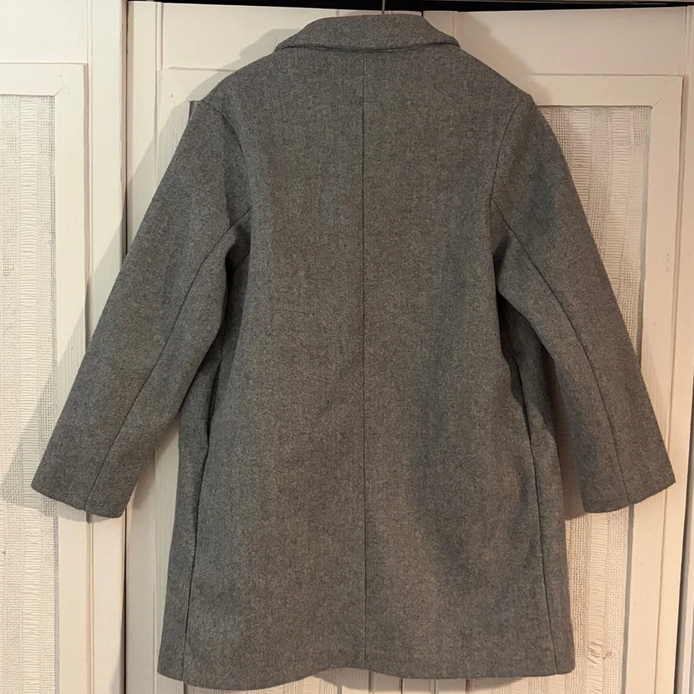 Zara light gray girls wool coat size 11/12 NWOT - Picture 6 of 6